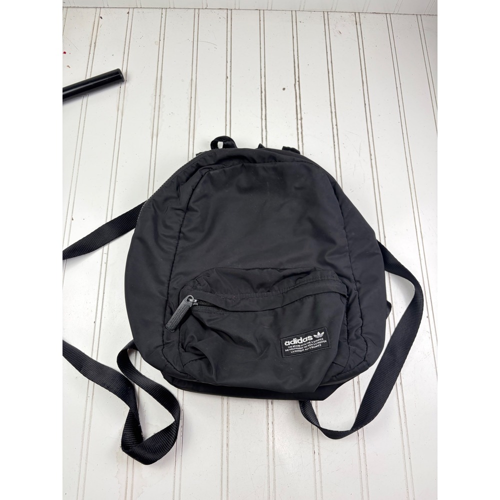 Adidas Originals Mini Black Nylon Quilted Trefoil Logo Backpack Bag - Picture 9 of 10